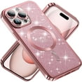 thumbnail image 5 of for iPhone 15 Pro Max Case Magnetic Clear Protective Cute Transparent Silicone Soft TPU Luxury Gold Glitter Bling Phone Cases with MAGSAFE Charging for iPhone 15 Pro Max Glitter Gold, 5 of 11