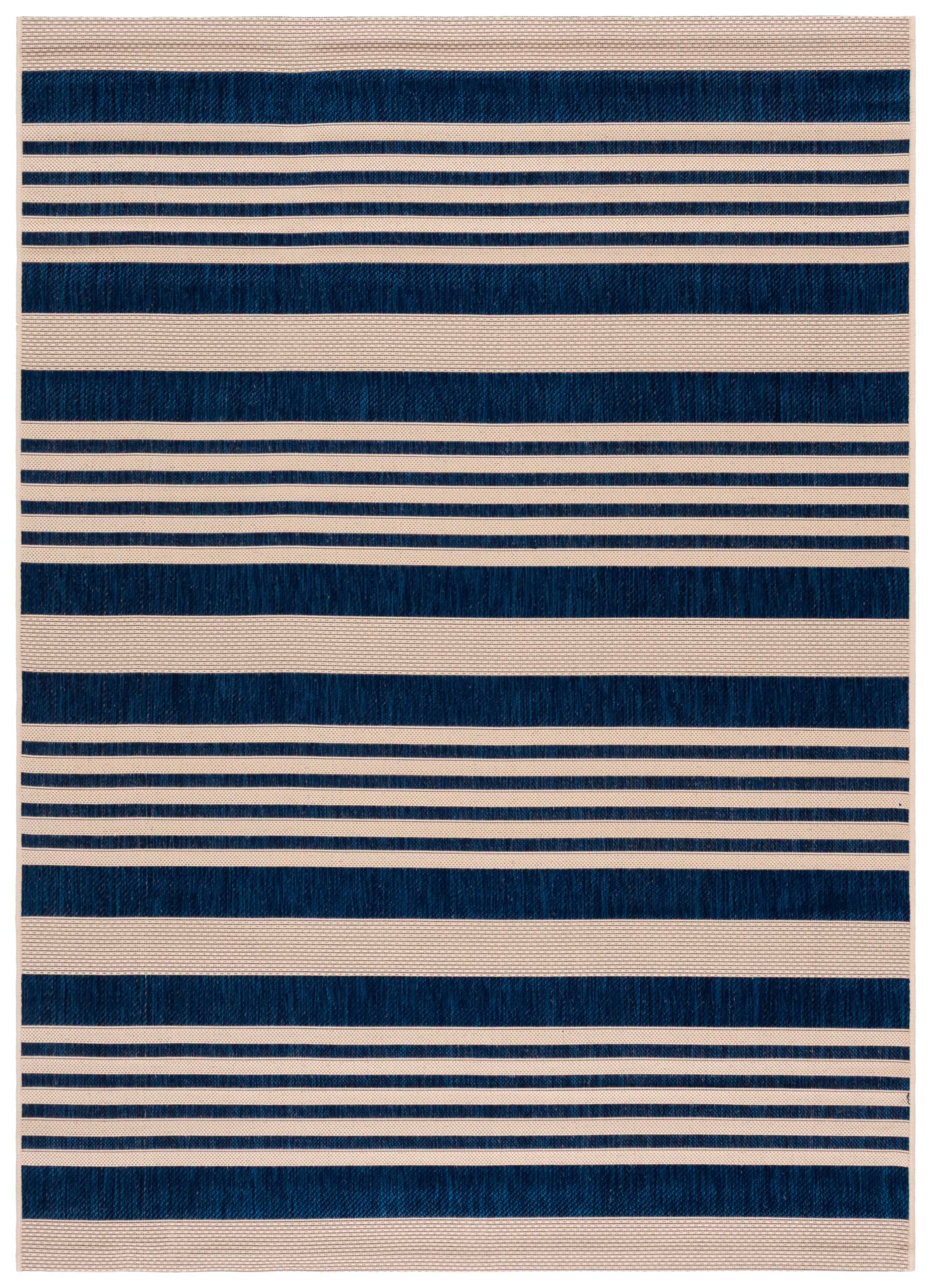 Safavieh Courtyard Caroline Striped Indoor/Outdoor Area Rug, Navy/Beige, 6' x 8'