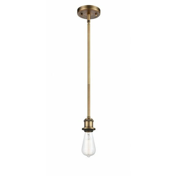 516-1S-BB-Innovations Lighting-Bare Bulb-1 Light Pendant in Industrial Style-4.5 Inches Wide by 4 Inches High   Brushed Brass Finish