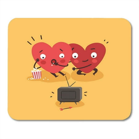 SIDONKU Red Movie Couple in Love Two Happy Hearts Watching Tv Together Valentine Day Mousepad Mouse Pad Mouse Mat 9x10