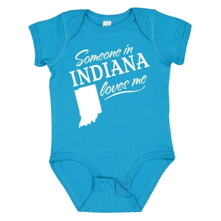 

Inktastic Someone in Indiana Loves Me Gift Baby Boy or Baby Girl Bodysuit