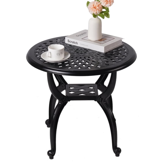 Mesa auxiliar de exterior WILOUNGE de aluminio fundido 53 x 53 x 48 cm