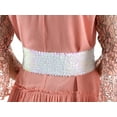 thumbnail image 5 of Women's Sparkly Glitter Sequin Wide Stretch Elastic Belt Accessory, 5 of 6
