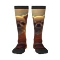thumbnail image 1 of Fotbe Maple Leaf Meditating Chihuahua Calcetas Divertidas Estampadas para Hombre y Mujer, Calcetas de Algodón hasta la Rodilla para Caminar, Correr, Enfermería y Embarazo, 1 of 6
