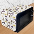 thumbnail image 1 of Cat Lover Microwave Oven Cover, Funny Poly Art Style Kitty Design with Sunflowers Geometric Fractal, Water Resistant Organizer with Pockets for Kitchen, 36" x 12", White and Multicolor, by Ambesonne, 1 of 4