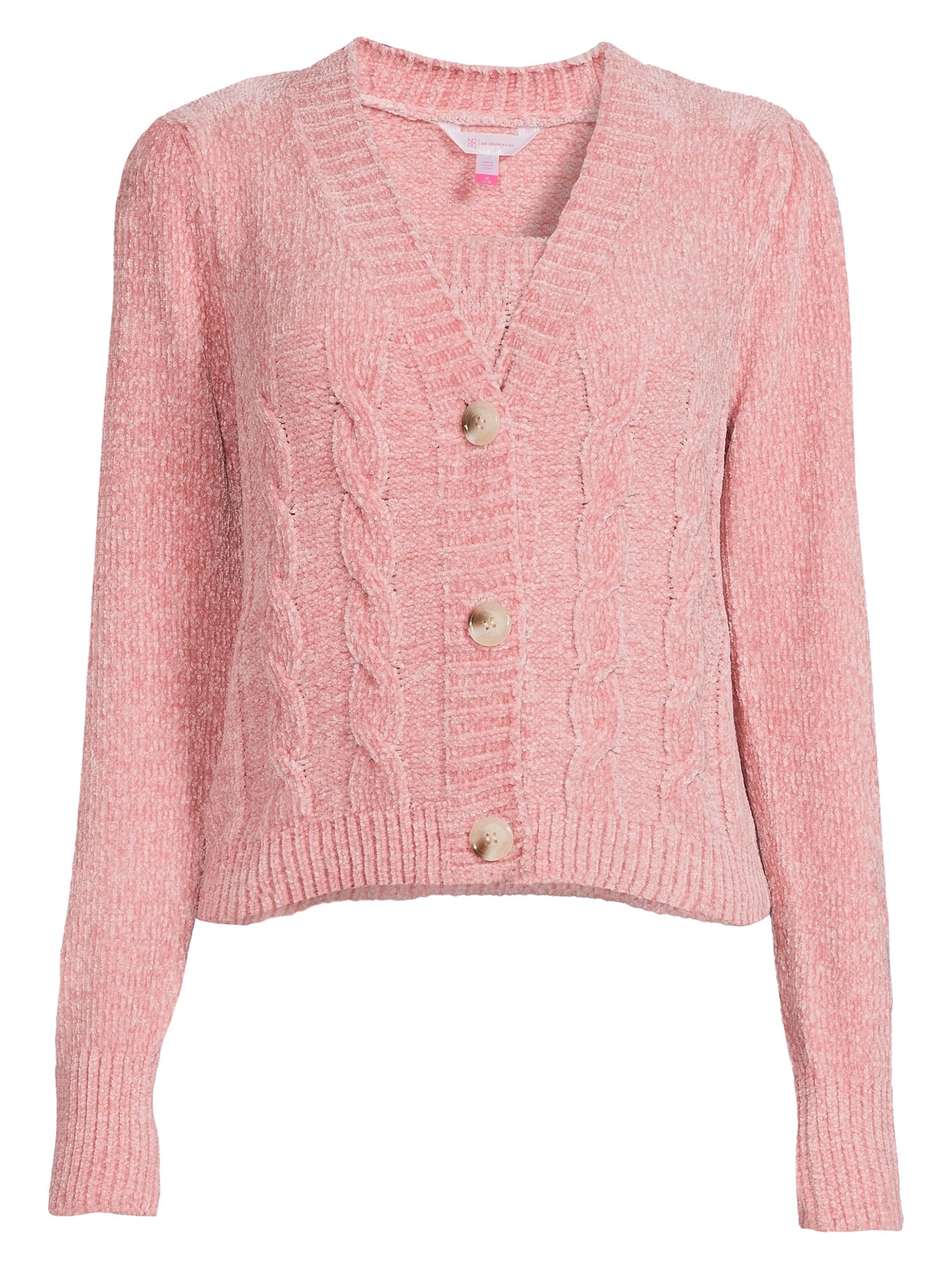 No Boundaries Juniors’ Twinset Sweater, 2-in-1