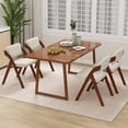 thumbnail image 2 of Gymax Set of 4 Dining Chairs Folding Kitchen Chair w/ Rubber Wood Legs Padded Seat Walnut & Beige, 2 of 10