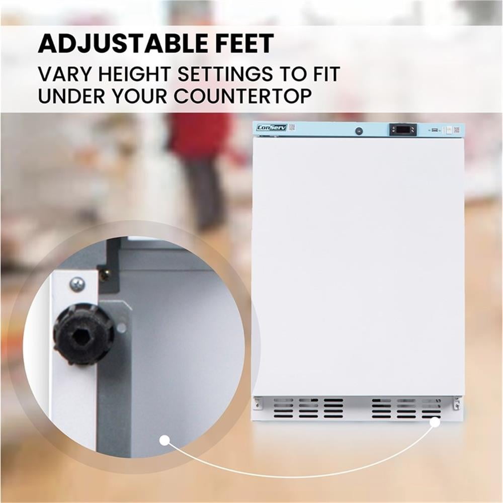 Pemberly Row 3.9 cu.ft. Commercial Refrigerator in White with Temperature Alarm