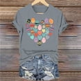 thumbnail image 5 of VBTAPA Novelty Graphic Tees for Women Happy Easter Bunny Print T-Shirt Cute Leopard Rabbit Tee Tops Prime Sales Today Gray M, 5 of 6