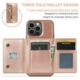 thumbnail image 2 of Nalacover Zipper Wallet Case for iPhone 14 Pro Max with Card Slots Holder Magnetic Kickstand, 2 in 1 Design Luxury Shining PU Leather Shockproof Anti-Scratch Cover for iPhone 14 Pro Max,Rosegold, 2 of 11