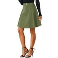 thumbnail image 4 of INSPIRE CHIC Women's Skirts High Waisted A-Line Flared Casual Jean Denim Skirt M Army Green, 4 of 5