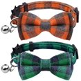 thumbnail image 1 of LAICAIW 2 Colliers pour Chats, avec Nœud Papillon Détachable Réglable et Clochette Argentée, pour Cou de Petits Chiens et Chats 7.8 Pouces-10.2 Pouces, 1 of 7