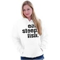 thumbnail image 3 of Eat Sleep Fish Fishermen's Life Funny Unisex Plus Fleece Graphic Hoodie Brisco Brands 4X, 3 of 5