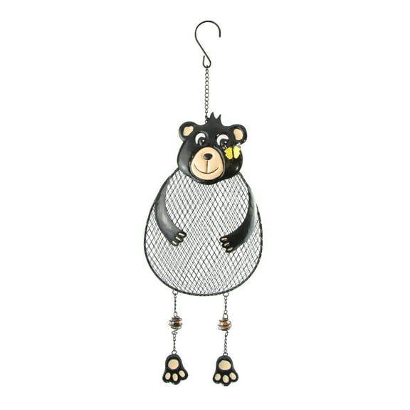 Woodland Creek Black Bear Metal Mesh Bird Feeder with Hanging Chain
