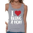 thumbnail image 1 of Awkward Styles Women's I Love Being A Mom Heart Graphic Tank Tops White Mother's Day Gift, 1 of 4