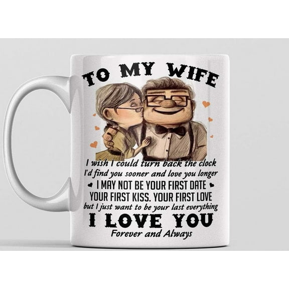 Wife Mugs from Husband for Wedding Anniversary, Birthday, Mothers day or Christmas - To my Wife i wish i could turn back the clock, Couples Wifey and Hubby, Mr and Mrs Coffee