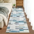 thumbnail image 3 of Yesurprise Geometric Runner Area Rugs 2x6 Modern Washable Area Rugs for Bedroom - Non-Slip, Stain Resistant Indoor Carpet for Hallway, Entryway, Laundry Room, Blue, 3 of 8