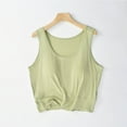 thumbnail image 2 of yillto Womens Plus Size Crop Tank with Bra Sleeveless Crew Neck Short Layered Tee Summer Basic Undershirts, 2 of 5