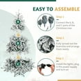 thumbnail image 2 of UBesGoo 7ft Snow Flocked Christmas Tree, Pre-Lit Hinged Artificial Pine with 400 Lights, Snowy Green, 2 of 12