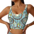 thumbnail image 2 of Uemuo Boho Dreamcatcher 1 Pattern Women's Sports Bra - High Impact Support, Breathable, and Comfortable Athletic Bra for Running, Yoga, and Workouts, 2 of 9