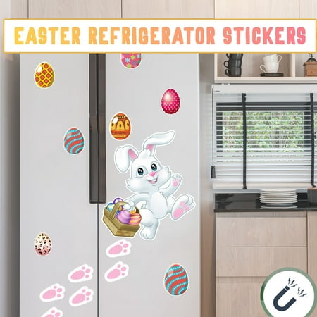 

TUOBARR Home decorations Clearance Easter bunny eg g magnetic refrigerator sticker holiday cartoon decoration