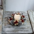 thumbnail image 7 of JWshufel Candle Wreath Christmas Garland Artificial Flowers Decor Rustic Centerpiece Home Decor Suit for Holiday Parties 7.1in Red, 7 of 7
