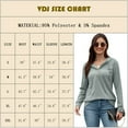 thumbnail image 3 of VDJ Womens Hoodies Long Sleeve Button V Neck Hooded Pullover Solid Waffle Knit Drawstring Solid Green Sweatshirts Size S, 3 of 10