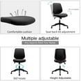 thumbnail image 2 of Ergonomics Shield-Shape Backrest Swivel Office Chair, Computer Chair with Breathable Mesh, Thick Seat Cushion and Black Back Frame, 2 of 3