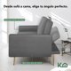 thumbnail image 3 of Sofá Cama Reclinable Para 3 Personas Poliéster Tipo Terciopelo Kingshouse gris oscuro 5, 3 of 8