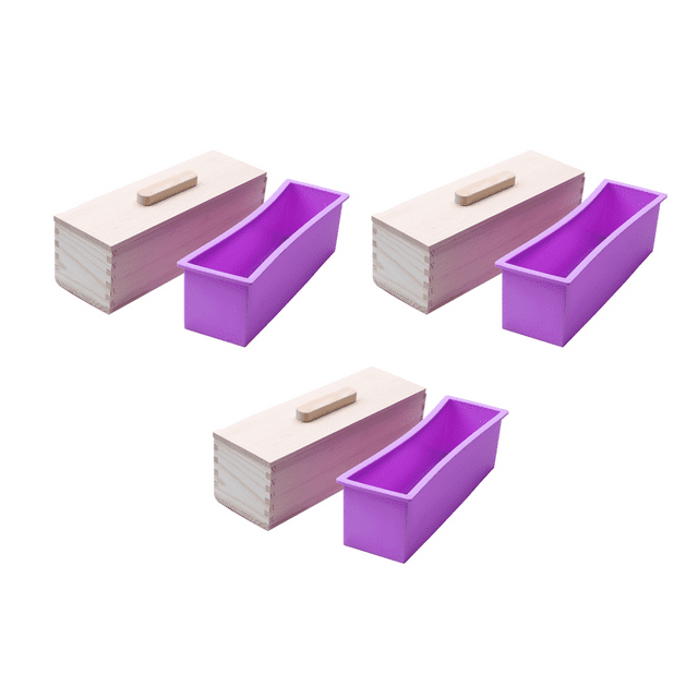 3X Rectangular Wooden Soap Mold with Silicone Cover Loaf Soap Mold Tool DIY Soap Candle Mold 1200G Mold