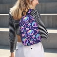 thumbnail image 5 of Lsque crystal Skull mushroom Pattern Canvas Daypack, Durable Backpack, High-quality Versatile Backpack,Vintage Compact Backpack-Small, 5 of 6