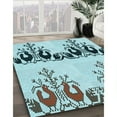 thumbnail image 3 of Ahgly Company Machine Washable Indoor Rectangle Transitional Green Area Rugs, 2' x 5', 3 of 7