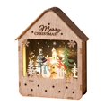 thumbnail image 1 of Adornos Navideños De Madera Con Ciervos, Ciervos Macho Y Hembra Con Pelo Blanco, Adornos Luminosos, Luces Navideñas, Chalet Pintado En Madera, 1 of 7