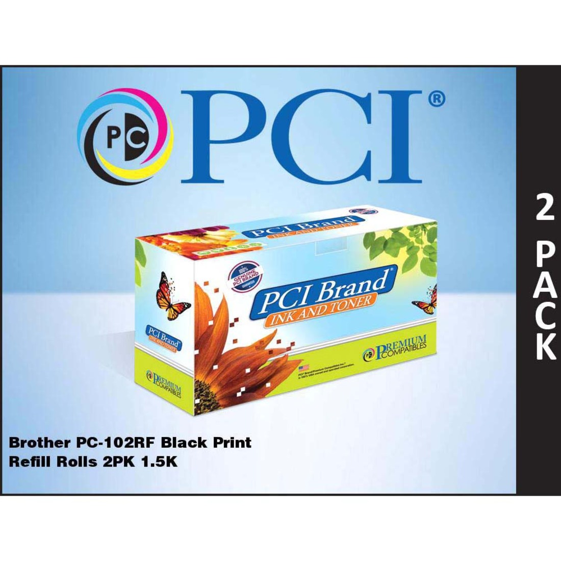 PCI Brother PC-102RF Black Ribbons, 1.5K Page Yield, Dual-Pack (PC102RFPC) 