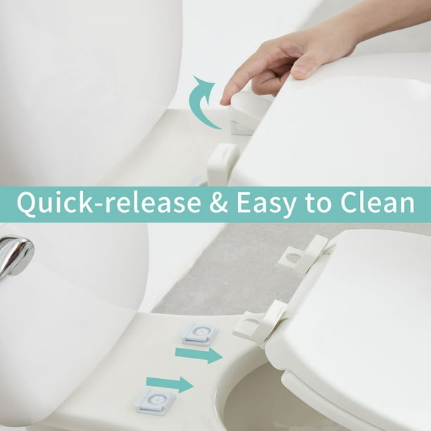 FBJ Slow Close Plastic Oval Toilet Seat Easy to Install Clean White