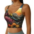 thumbnail image 2 of Honeii Sunset Floral Fantasy Landscape Patten Workout Crop Tank Top for Women Yoga Tank Tops Athletic Sports Shirts Exercise Undershirts,Sports Bra,Sports vest-X-Large, 2 of 8