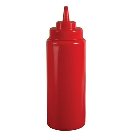 Update International SBR-24W 24oz Wide Red Squeeze Bottle Pack of 6