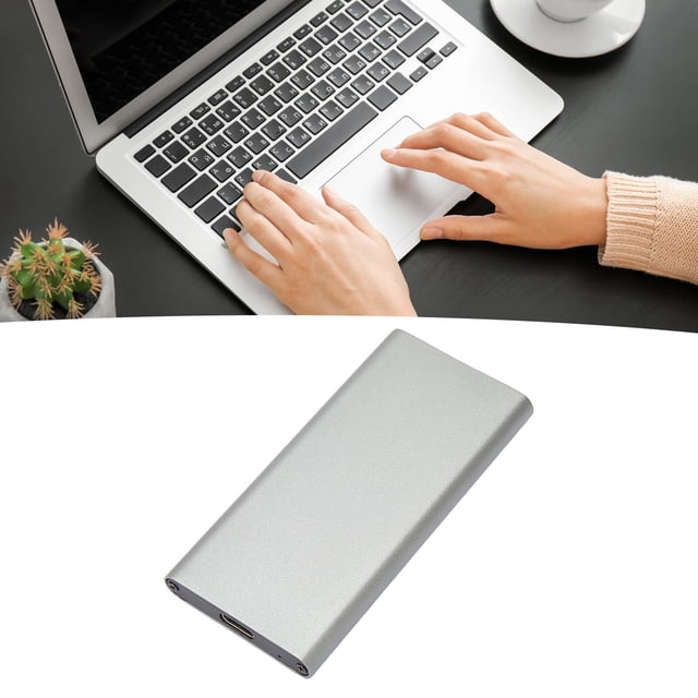 SSD Enclosure, 10Gbps High Speed Tyep C to MSATA Enclosure for for OS X, Aluminum Alloy USB3.1 Gen2 Type C Solid State Drive Enclosure, Portable Slim Hard Drive Enclosure
