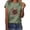Olive Green, variant on Lovskoo 2024 Short Sleeve T-Shirts for Women Round- Neck Christmas Recreational Tops Olive Green