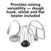 Hamilton Beach 4 Quart Stand Mixer for Kitchen, 7 Speeds, Tilt-Head, Dough Hook, Whisk & Flat Beater, White