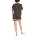 thumbnail image 2 of Room Service womens  2pc Aspen Pajama Shirt & Short Set, l, Black, 2 of 3
