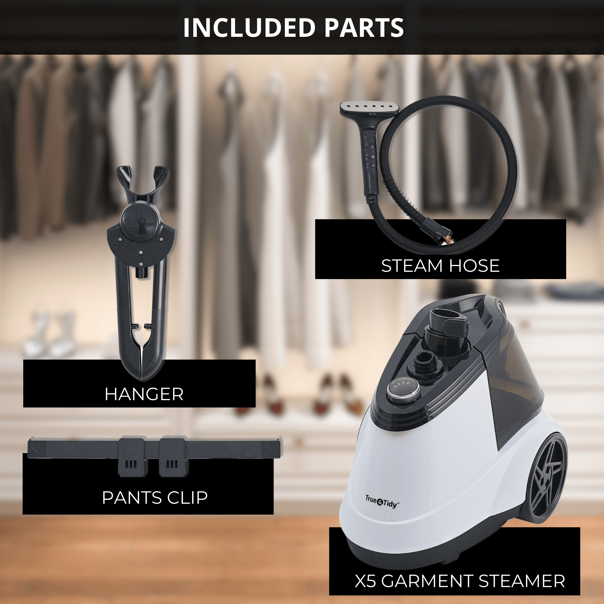Restored True & Tidy Pro Commercial Heavy Duty Garment Steamer with Extra Large 2.9L Water Tank, White (Refurbished)