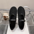 thumbnail image 2 of LTTVQM Womens Mary Jane Shoes Mesh Pointed Toe Slip on Double Strap Elegant Ballet Flats Comfortable Breathable Arch Support Dance Flat Shoes Black 43(US-10), 2 of 4