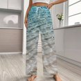 thumbnail image 2 of 3D Ocean Seawater Beach Water Pajamas For Women Loose Retro Night Pajama Pants Comfortable Sleepwear Bottoms Homewear, 2 of 6