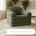 thumbnail image 7 of Yaheetech 2-in-1 Convertible Sofa  Bed Folding Sleeper Chair Bed Chenille Sofa with Armrests  Bean Bag Chair for Living Room, Green, 7 of 7