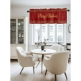 thumbnail image 2 of Merry Christmas Tree Valances for Windows, Red Background Gift Star Winter Light Filtering Window Treatment Valances, Rod Pocket Small Curtains for Kitchen/Bathroom, 60"x14", 2 of 9