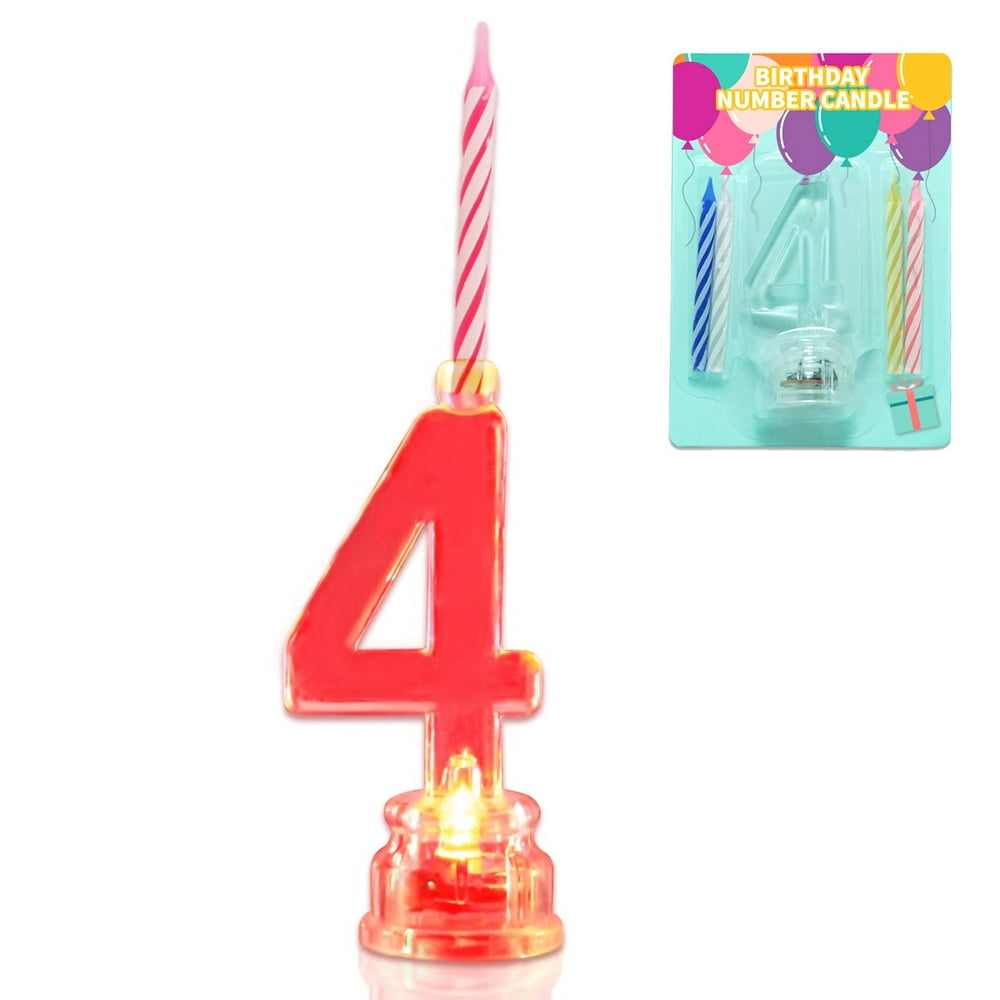 Novelty Place Multicolor Flashing Number Candle Set, Color Changing LED