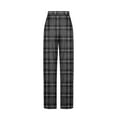 thumbnail image 4 of Wyobmus Women's Plaid Pajama Pants Casual Drawstring Athletic Pants Comfy Lounge Sleep Pj Bottoms Gray, 4 of 5