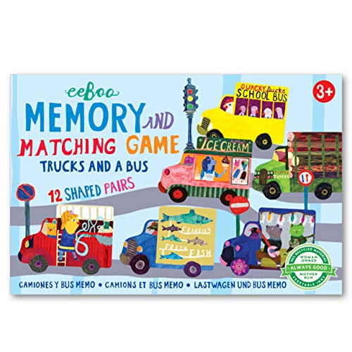 eeBoo: Trucks and a Bus Little Memory Matching Game Developmental and Educational Sharpens Recognition Concentration and Memory Perfect for Ages 3 and up