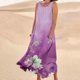 thumbnail image 2 of Birdeem Robe d'Été Aguichant pour Femmes Robe Longue Imprimée Sans Manches et en Lin Col Rond Robe d'Été Longue pour Femmes, 2 of 4